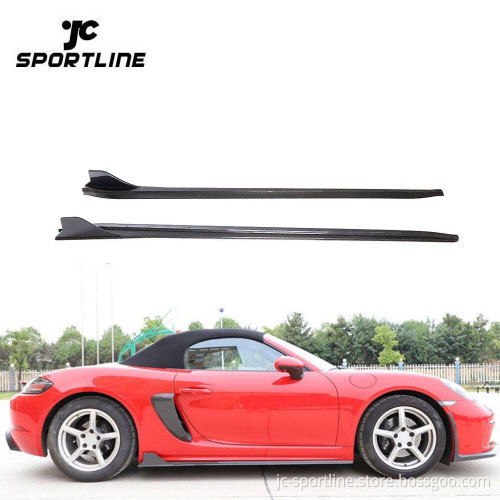 Carbon Fiber Side Skirt Extension Lip for Porsche 718 Boxster Cayman 2016-2019